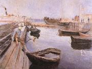 Edvard Munch Post boat painting